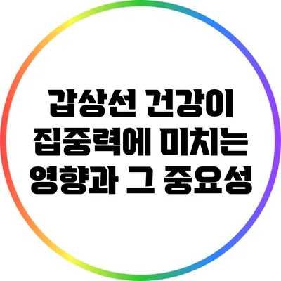 갑상선 건강이 집중력에 미치는 영향과 그 중요성