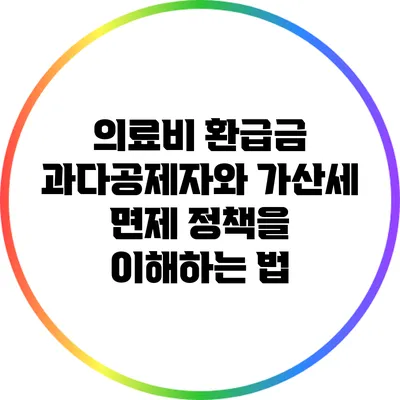 의료비 환급금 과다공제자와 가산세 면제 정책을 이해하는 법