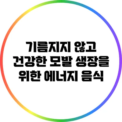 기름지지 않고 건강한 모발 생장을 위한 에너지 음식