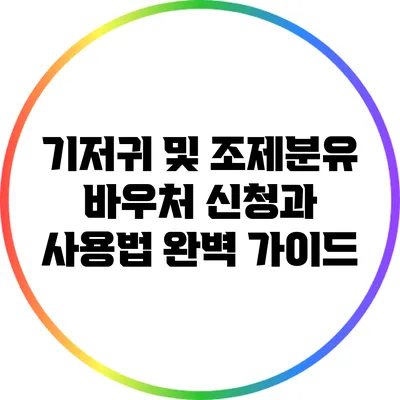 기저귀 및 조제분유 바우처 신청과 사용법 완벽 가이드