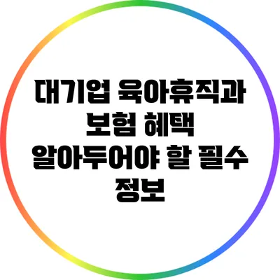 대기업 육아휴직과 보험 혜택 : 알아두어야 할 필수 정보