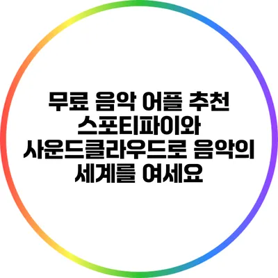 무료 음악 어플 추천: 스포티파이와 사운드클라우드로 음악의 세계를 여세요