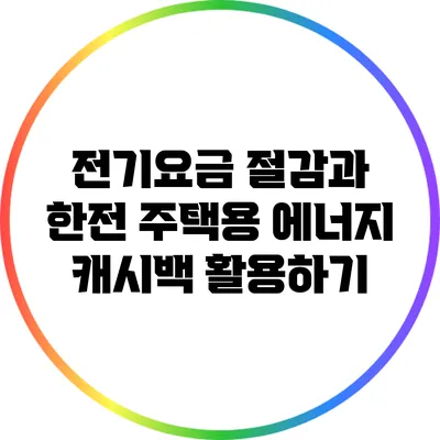 전기요금 절감과 한전 주택용 에너지 캐시백 활용하기
