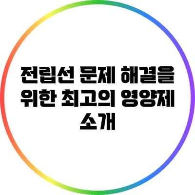 전립선 문제 해결을 위한 최고의 영양제 소개