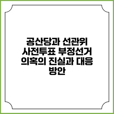 공산당과 선관위: 사전투표 부정선거 의혹의 진실과 대응 방안