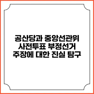공산당과 중앙선관위: 사전투표 부정선거 주장에 대한 진실 탐구