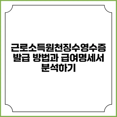 근로소득원천징수영수증 발급 방법과 급여명세서 분석하기