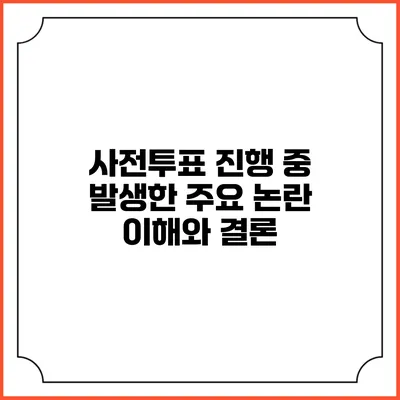 사전투표 진행 중 발생한 주요 논란: 이해와 결론