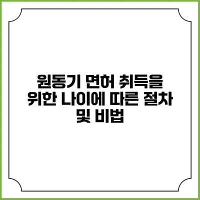 원동기 면허 취득을 위한 나이에 따른 절차 및 비법