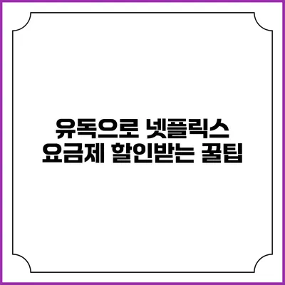 유독으로 넷플릭스 요금제 할인받는 꿀팁
