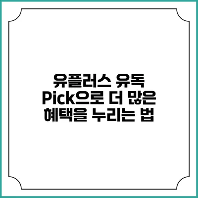 유플러스 유독 Pick으로 더 많은 혜택을 누리는 법