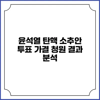 윤석열 탄핵 소추안 투표 가결 청원 결과 분석