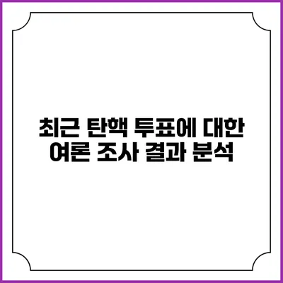 최근 탄핵 투표에 대한 여론 조사 결과 분석
