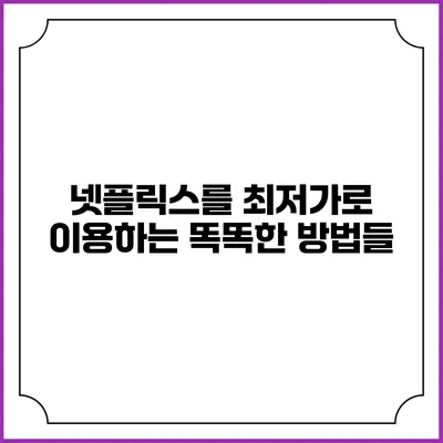 넷플릭스를 최저가로 이용하는 똑똑한 방법들