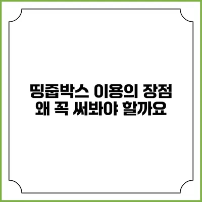 띵줍박스 이용의 장점: 왜 꼭 써봐야 할까요?