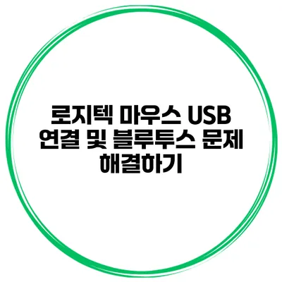 로지텍 마우스 USB 연결 및 블루투스 문제 해결하기