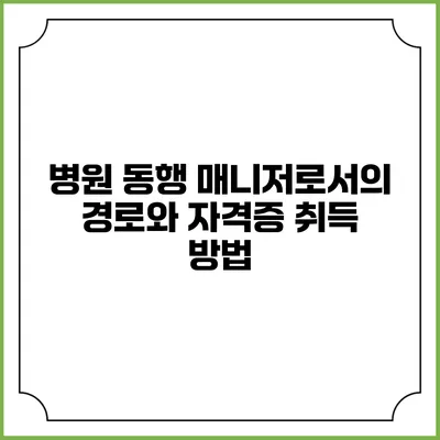 병원 동행 매니저로서의 경로와 자격증 취득 방법