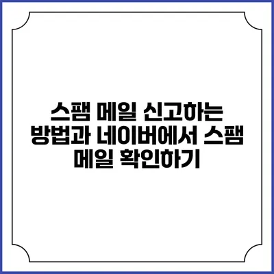 스팸 메일 신고하는 방법과 네이버에서 스팸 메일 확인하기