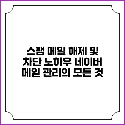 스팸 메일 해제 및 차단 노하우: 네이버 메일 관리의 모든 것