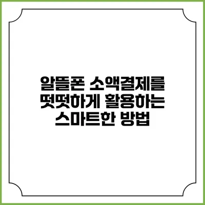 알뜰폰 소액결제를 떳떳하게 활용하는 스마트한 방법