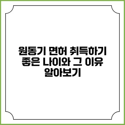 원동기 면허 취득하기 좋은 나이와 그 이유 알아보기