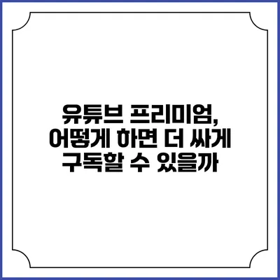 유튜브 프리미엄, 어떻게 하면 더 싸게 구독할 수 있을까?