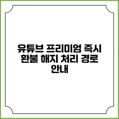 유튜브 프리미엄 즉시 환불 해지 처리 경로 안내