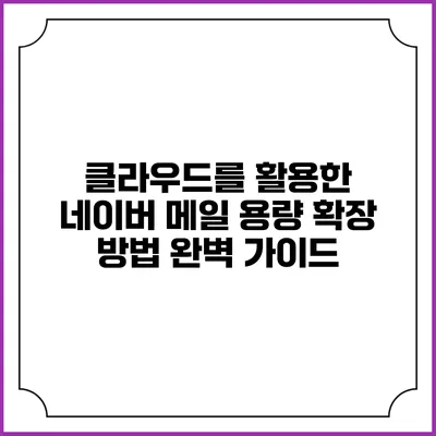 클라우드를 활용한 네이버 메일 용량 확장 방법 완벽 가이드