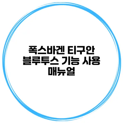 폭스바겐 티구안 블루투스 기능 사용 매뉴얼