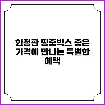 한정판 띵줍박스: 좋은 가격에 만나는 특별한 혜택